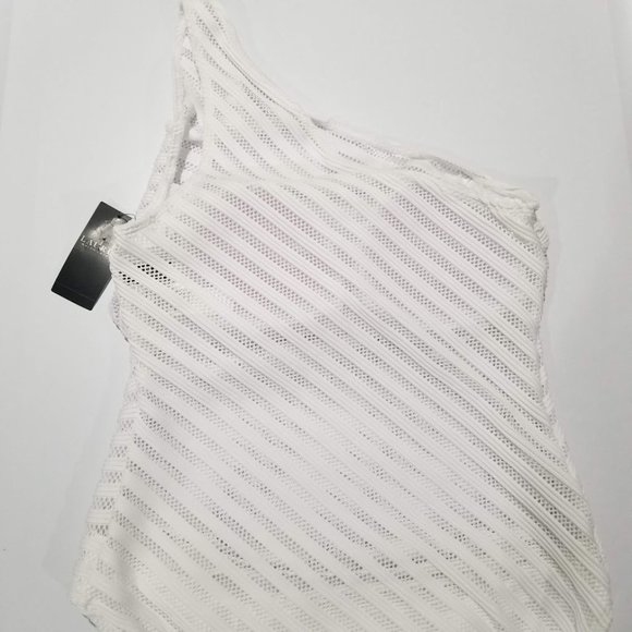 Lauren Ralph Lauren Ottoman Mesh One Shoulder One-Piece Size 14 - Picture 8 of 14